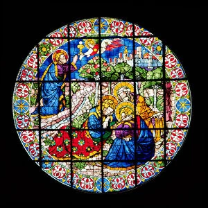 Oculus depicting Christ in the Garden of Gethsemane, 1443-45 (stained glass)