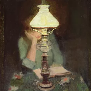 Oda with lamp (oil on canvas)