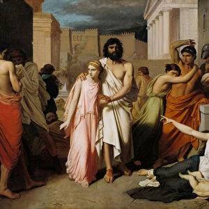 Oedipus and Antigone or The Plague of Thebes (oil on canvas)