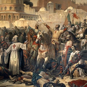 Detail of: First Crusade: "The capture of Jerusalem by the crossings