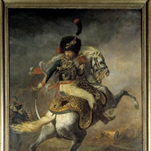 Officer of Hunters on Horseback of the Imperiale Guard Charge Painting by Theodore