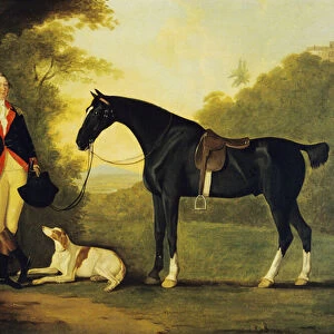 Officer of the Royal Horse Guards With His Charger and Dog, 1776 (oil on canvas)