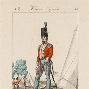 Officier 52 Regiment d Infanterie, c. 1815 (coloured engraving)