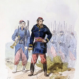 Officier d infanterie et Clairon de la guerre de Crimee