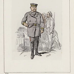 Officier de Marine, Le Commandant Durassier (coloured engraving)
