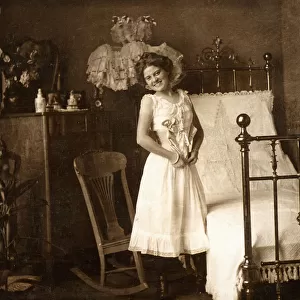 Oh That Corset After the Opera, c. 1900 (sepia photo) (see also 473262