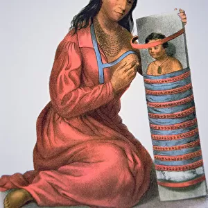 Ojibwa mother and baby, c. 1821 (colour litho)