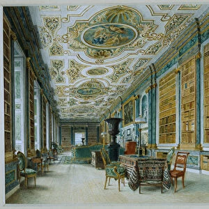 The Old Ballroom, now the Library, Chatsworth (w / c on paper)