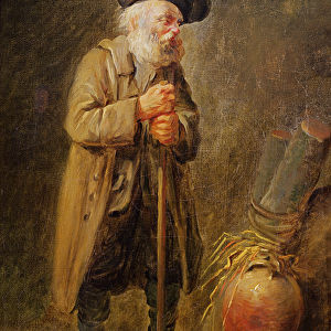 The Old Beggar (oil on canvas)