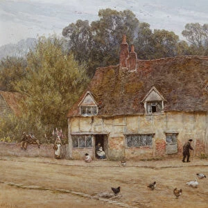 By the Old Cottage (watercolour with scratching out)