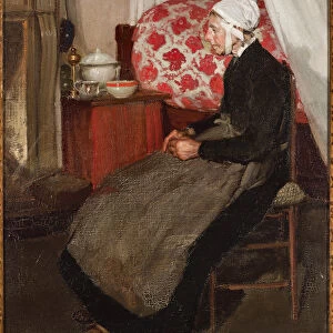 Old Dutch woman (oil on canvas, 19th-20th century)