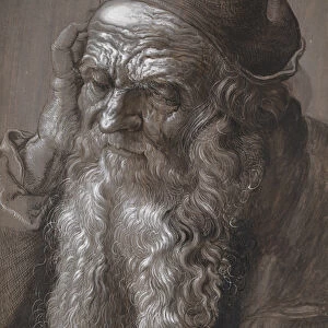 An old Man aged 93: St Jerome (brush and ink)