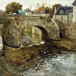 The Old Stone Bridge, (oil on canvas)