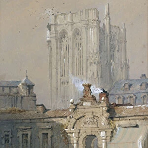 The Old Tower, Cologne Cathedral (watercolour heightened with white bodycolour)