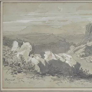 Olevano, 1841 (Pencil, Chalk)