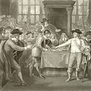 Oliver Cromwell dissolving the Long Parliament (engraving)