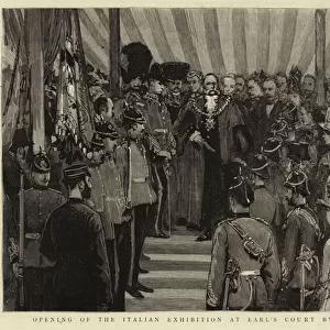 Opening of the Italian Exhibition at Earls Court by the Lord Mayor (engraving)