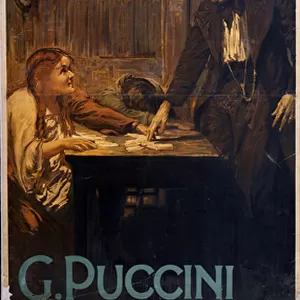 Opera "La fanciulla del West"by Giacomo Puccini, 1914 (poster)