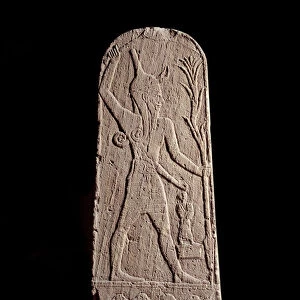 Oriental Art: stele of the god Baal in lightning. (God warrior protecting the king