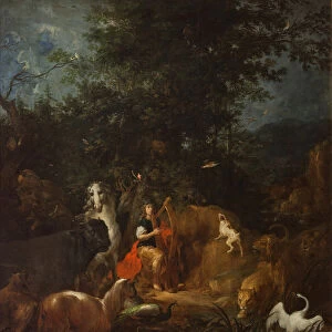 Orpheus with Animals in a Landscape, before 1720 (oil on canvas)