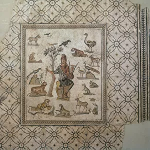 Orpheus surrounded by animals, polychrome mosaic