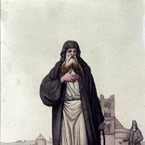 Orthodox Archpriest of Russia. in "The old and modern costume"by Ferrario, Milan, 1820