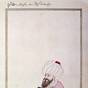Ottoman Art: Head of Law. Prints from a manuscript, 1720. Paris, B. N