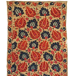 Ottoman embroidered hanging, early 18th century (linen & silk)