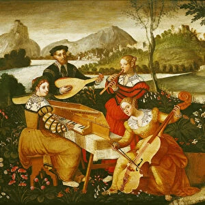 The Outdoor Concert (oil on panel)