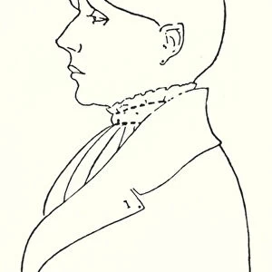 Outline portrait of himself (engraving)