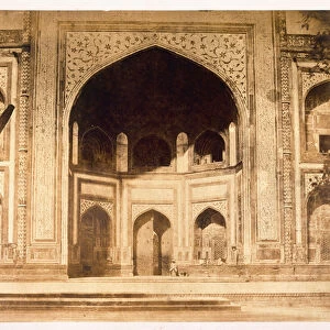 Outside the Taj Mahal, probably illustrated in Photographic Views in Agra