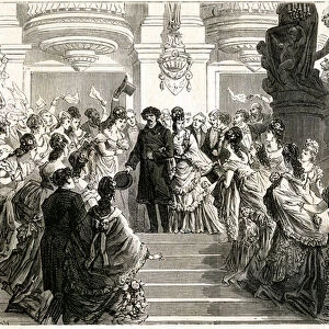 Ovation to Charles Garnier on leaving the Opera, during the inauguration, 1875 (engraving)