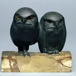 Two Owls, 1903-04 (bronze and onyx)