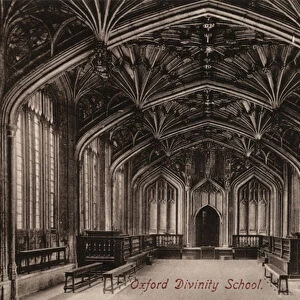 Oxford, Divinity School (b / w photo)