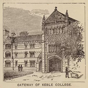 Oxford: Gateway of Keble College (engraving)