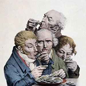 Oyster Eaters - by L. Boilly, 1824
