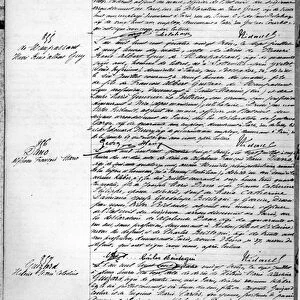 Page with the Death Certificate of Guy de Maupassant (1850-93