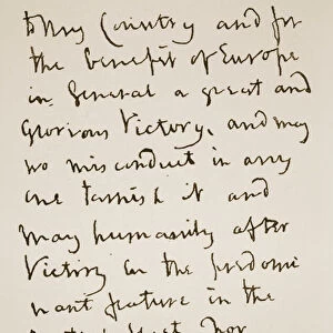 Page of a letter written by Nelson just before the Battle of Trafalgar