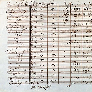 Page of musical score of La gazza ladra (The Thieving Magpie) by Gioacchino Rossini