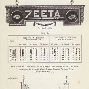Page from Sun Electrical catalogue of electrical goods, 1926 (litho)