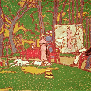 Painting Lazarine and Anella in the Park. Its Hot, 1910