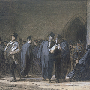 At the Palace of Justice, c. 1862-65 (pen & ink, gouache and w / c on paper)