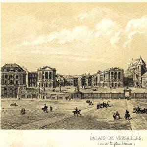Palace of Versailles seen from the place d armes in 1857