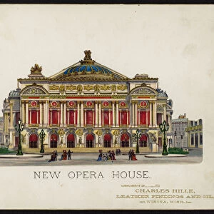 Palais Garnier opera house, Paris, France (chromolitho)