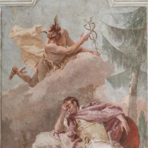 Palazzina (Small Building), the third room or room of the Aeneid: "Aeneas dreams of Mercury who orders him to leave", 1756-57 (fresco)