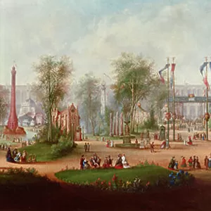 Panoramic view of the 1867 Universal Exhibition in Paris, 1867 (oil on canvas)