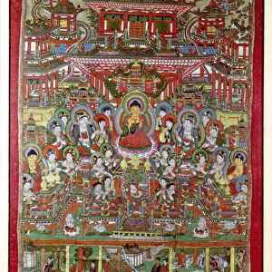 Paradise of Amitabha, from Dunhuang, Gansu Province (painted silk)