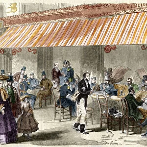 Paris in the 19th century. The boulevard des Italians in 1859