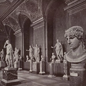 Paris: Gallery of Augustus, Louvre Museum (b / w photo)