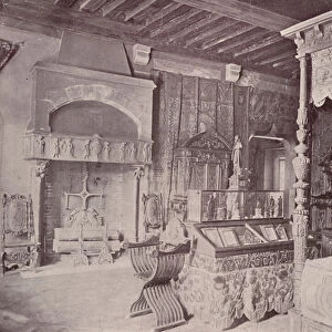 Paris: Room of Francis I, Musee Cluny (b / w photo)